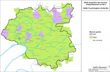 Carte des modes de gestion des services assainissements en 2011