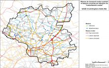 Carte du réseau routier existant et des bassins de rétention du ruissellement routier