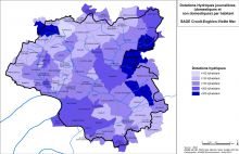 Carte des dotations hydriques journalières par habitants