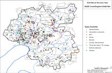 Carte du nombre d’activités industrielles et artisanales en lien avec l’eau par communes Type d’ICPE