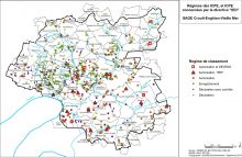 Carte du régime des ICPE et ICPE concerné par la directive IED