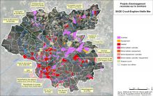 Carte des projets d'aménagement recensés sur le territoire