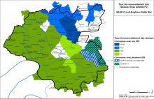 Carte des taux de renouvellement des réseaux d'eau potable