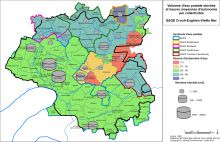 Carte des volumes d’eau potable stockés et heures moyennes d’autonomie des collectivités