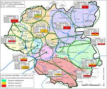 Carte de synthèse des principales anomalies d'assainissement par grands secteurs